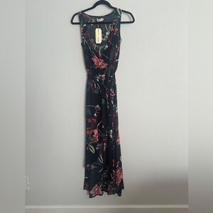 NWT KorMei hi low tropical maxi wrap look dressS